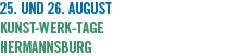 25. und 26. August Kunst-Werk-Tage Hermannsburg